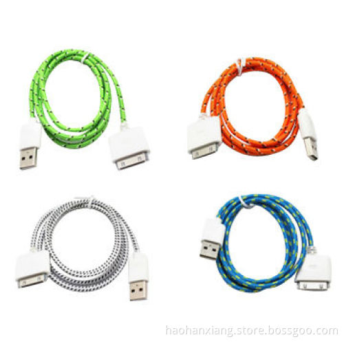 1 Meter Fabric Braided Round USB 2.0, Cable Driver Free Download for iPhone 4/4S